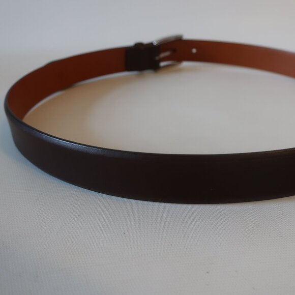 Mens Polo Ralph Lauren Dark Brown Brass Buckle 2110823-978 Leather Belt 36-90 * - Picture 4 of 11